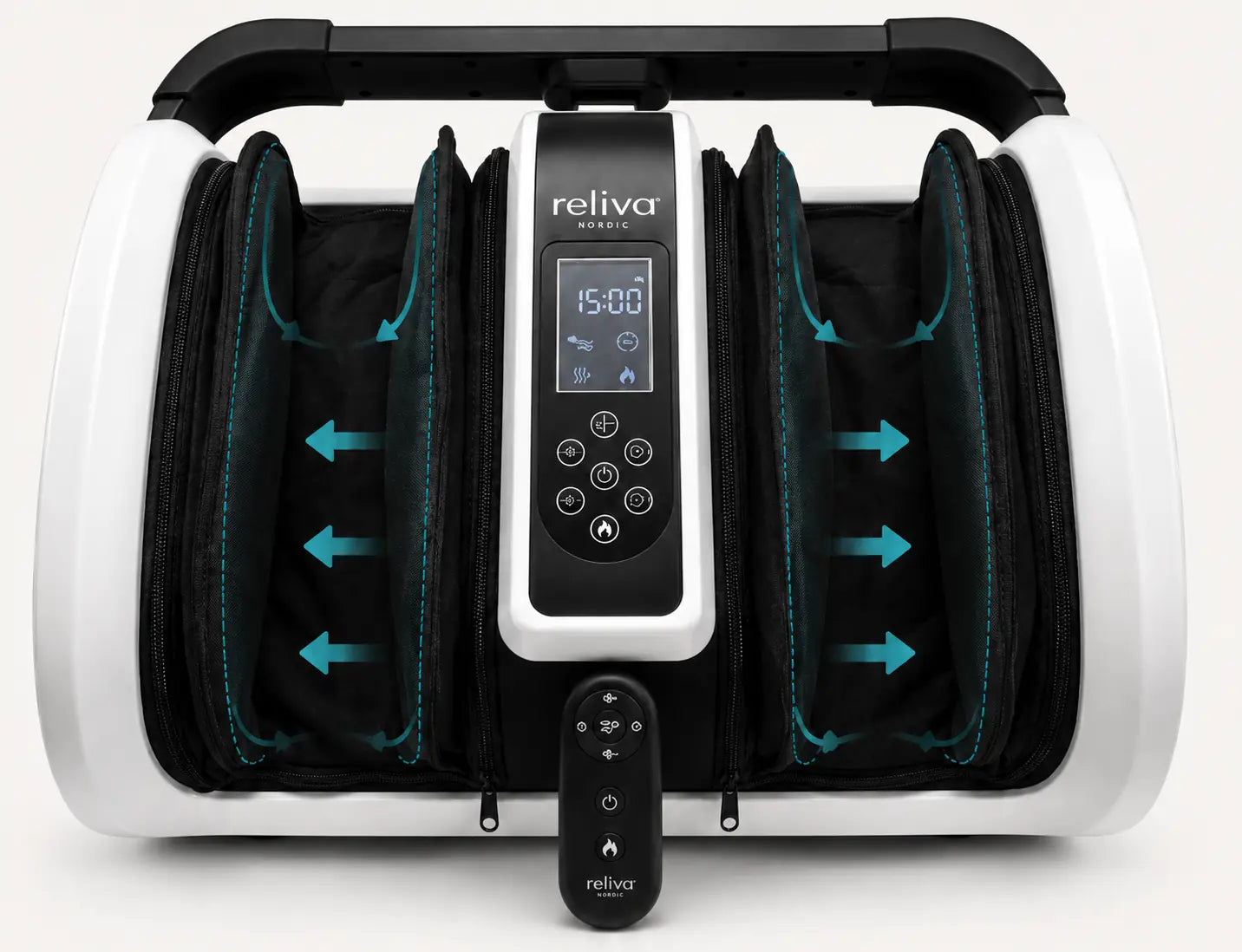 Foot Pro massagekamre med illustrerede bevægelser